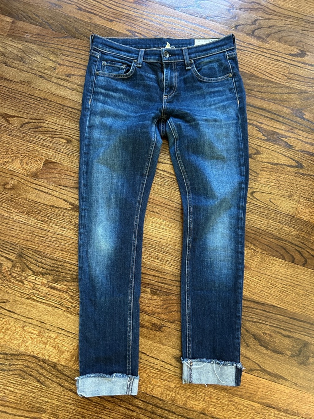 Rag and bone dark Wash Cuffed Jeans - Blue